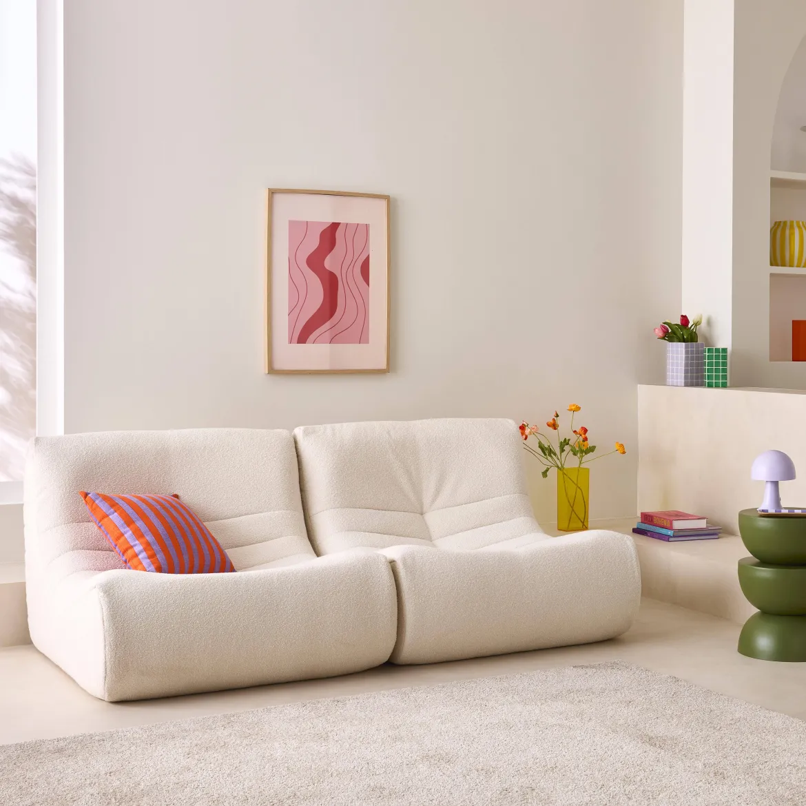 Divano modulare boucle, 2 posti
