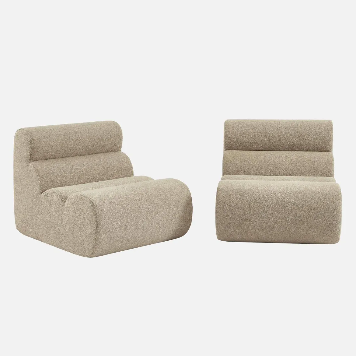 Divano modulare bouclé, 2 posti