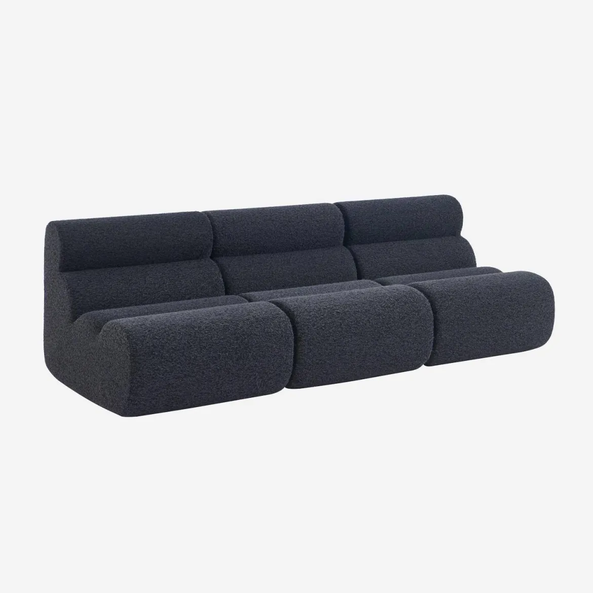 Divano modulare effetto alpaca, 3 posti