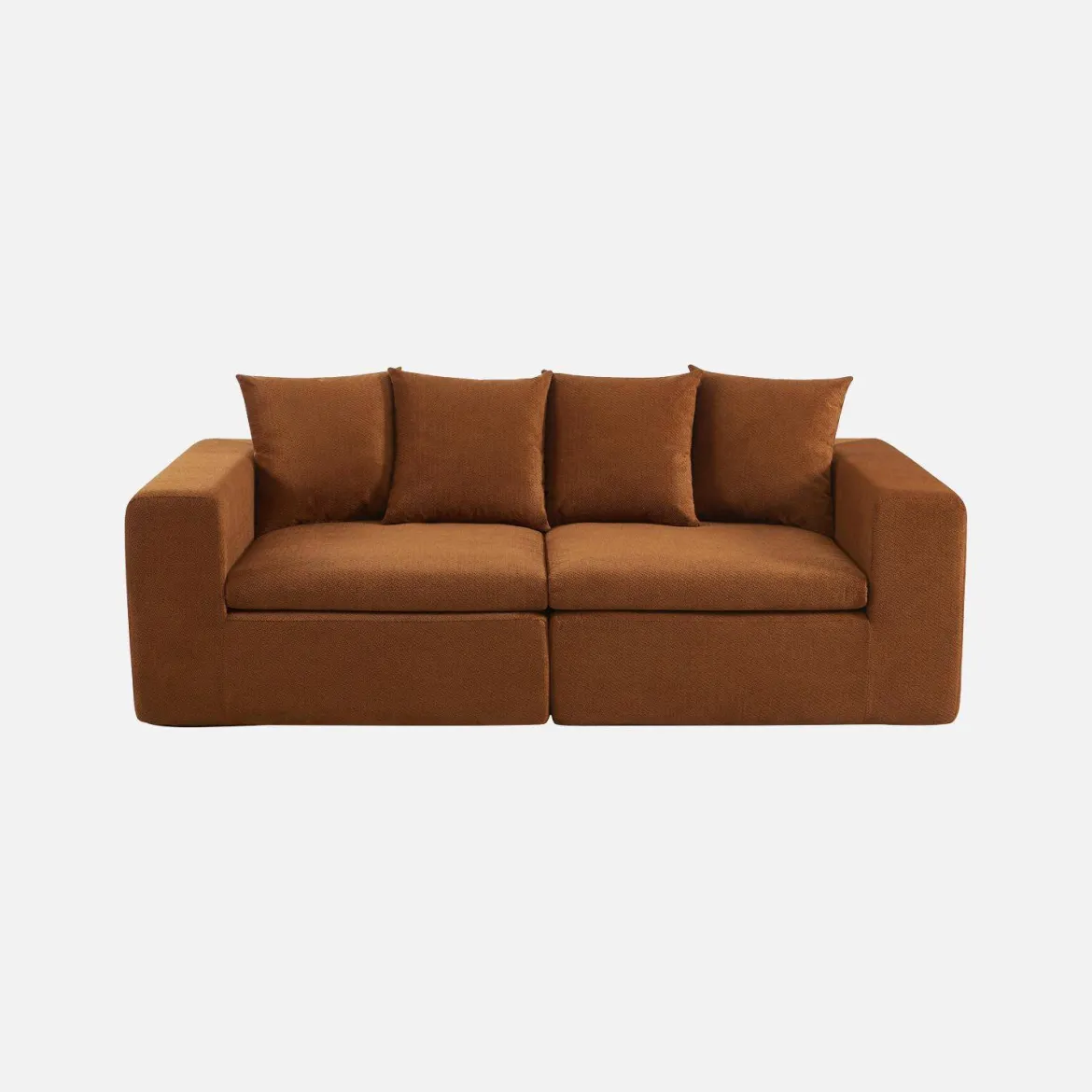 Divano modulare in tessuto ciniglia, 3 posti