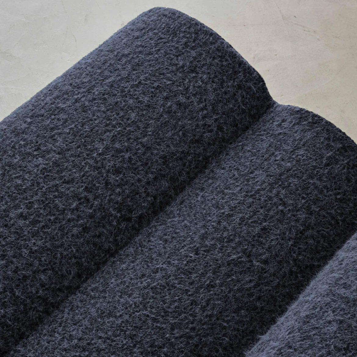 Divano modulare tessuto effetto alpaca, 2 posti
