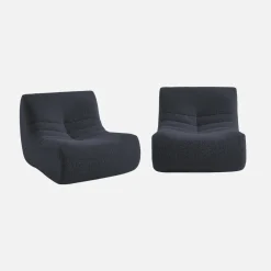 Divano modulare tessuto effetto alpaca, 2 posti