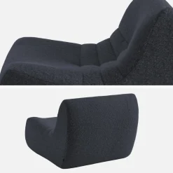 Divano modulare tessuto effetto alpaca, 2 posti