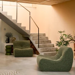 Divano modulare tessuto effetto alpaca, 2 posti