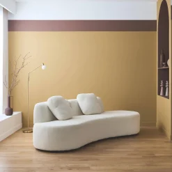 Divano virgola organico in bouclé, 3 posti