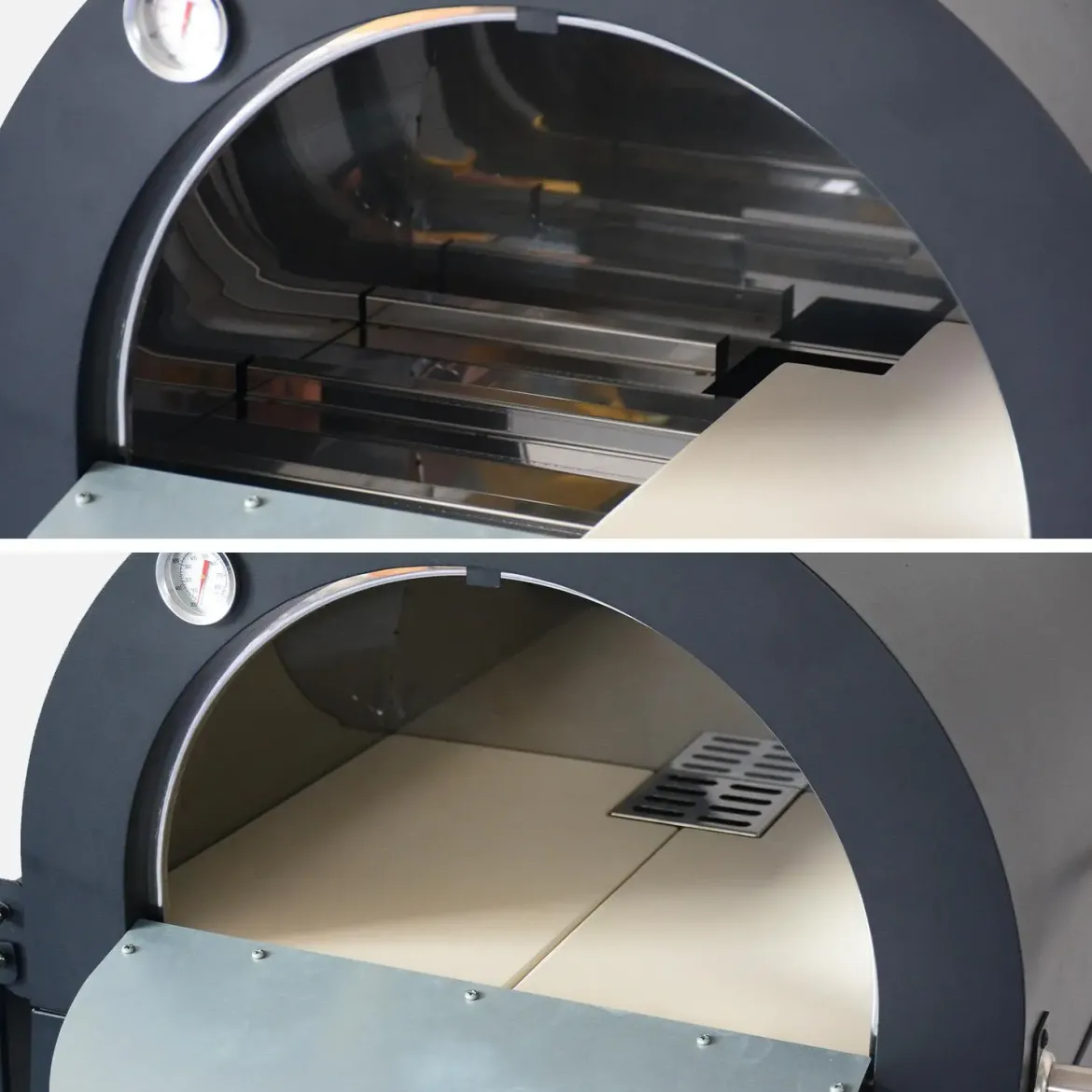 Forno per pizza da esterno a carbonella con ruote