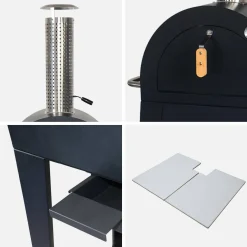Forno per pizza da esterno a carbonella con ruote