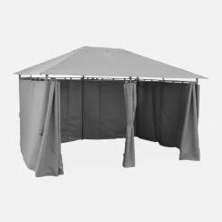 Gazebo da giardino per eventi in alluminio con tende scorrevoli, 3x4m