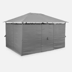 Gazebo da giardino per eventi in alluminio con tende scorrevoli, 3x4m