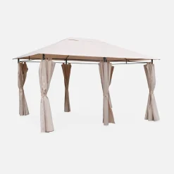 Gazebo da giardino per eventi in alluminio con tende scorrevoli, 3x4m