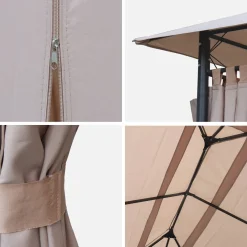 Gazebo da giardino per eventi in alluminio con tende scorrevoli, 3x4m