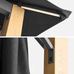 Gazebo da giardino 3x4m in alluminio effetto legno con tende e LED