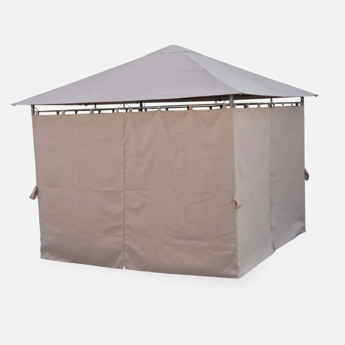 Gazebo da giardino 3x3m struttura in alluminio con tende scorrevoli