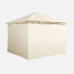 Gazebo da giardino 3x3m struttura in alluminio con tende scorrevoli