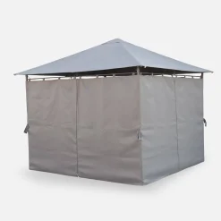 Gazebo da giardino 3x3m struttura in alluminio con tende scorrevoli