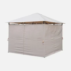 Gazebo da giardino 3x3m struttura in alluminio con tende scorrevoli