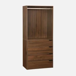 Kit armadio modulare decorazione legno 4 elementi