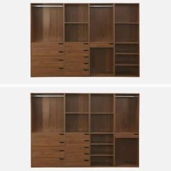 Kit armadio modulare decorazione legno 4 elementi