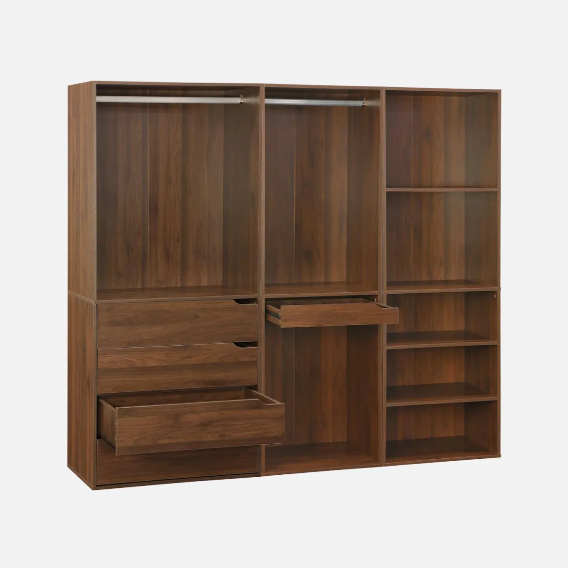 Kit guardaroba modulare decorazione legno 3 elementi