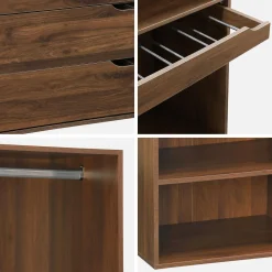 Kit guardaroba modulare decorazione legno 3 elementi