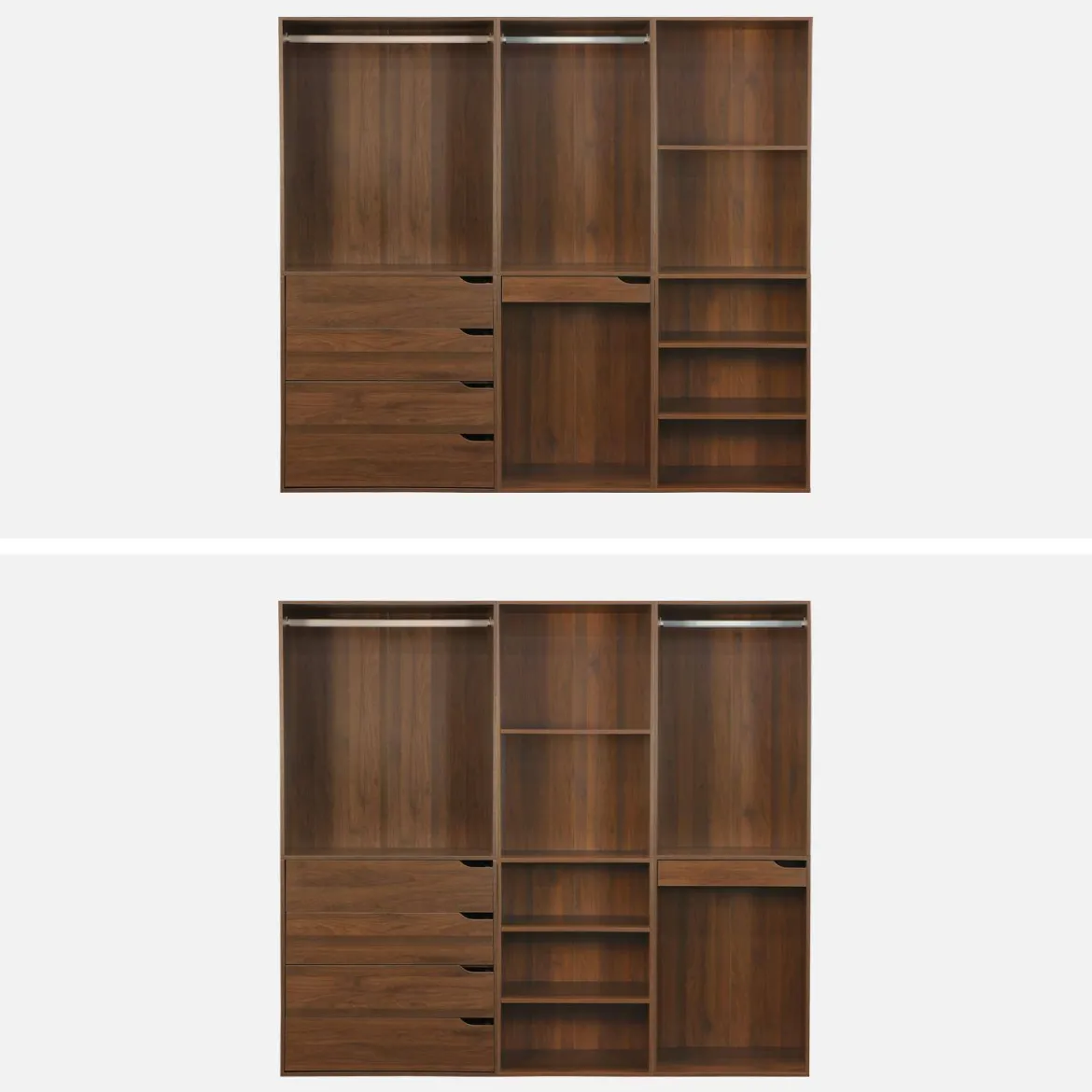 Kit guardaroba modulare decorazione legno 3 elementi
