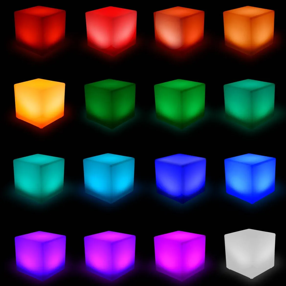 Lampada a cubo LED colore bianco con batteria ricaricabile