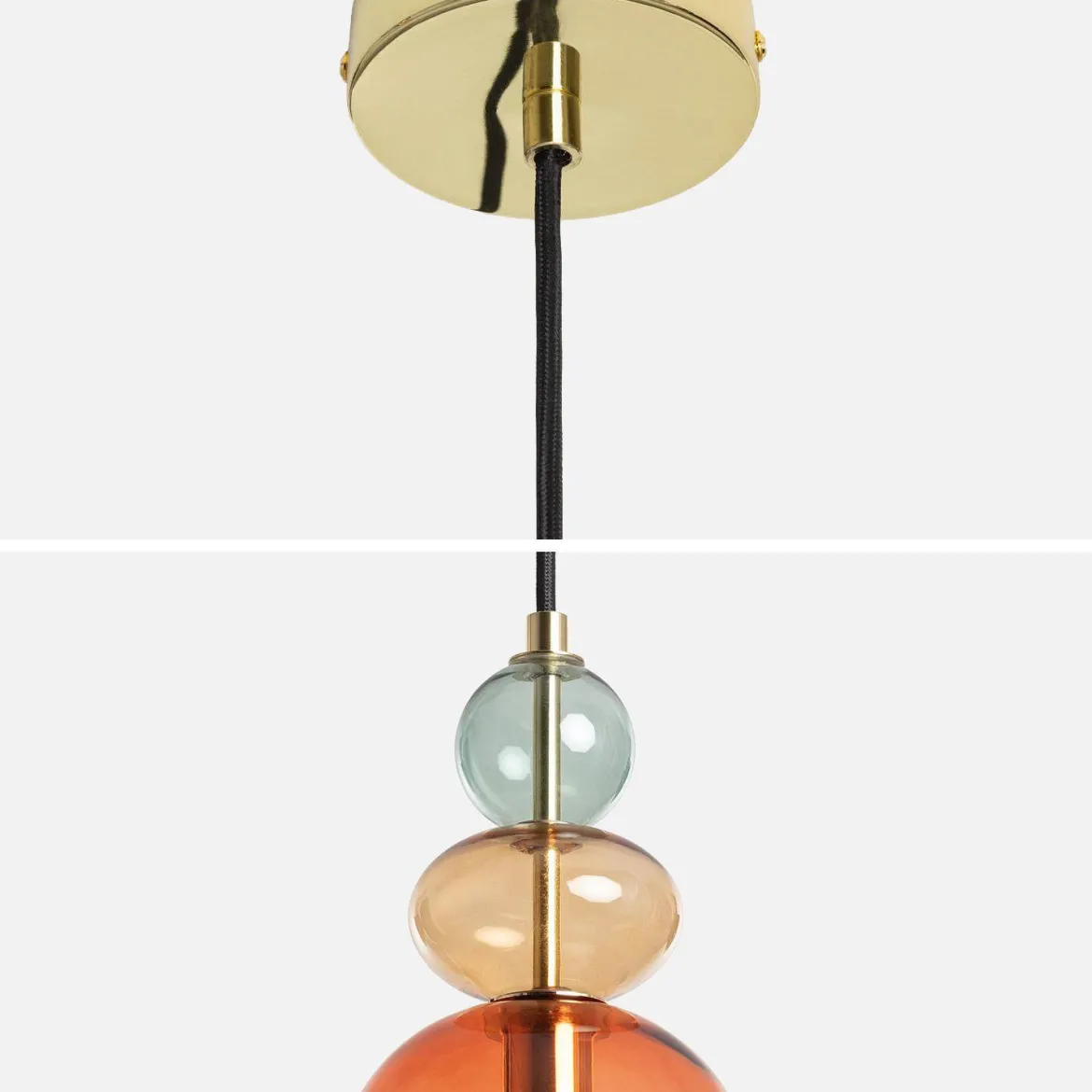 Lampada a sospensione in vetro, Ø15cm