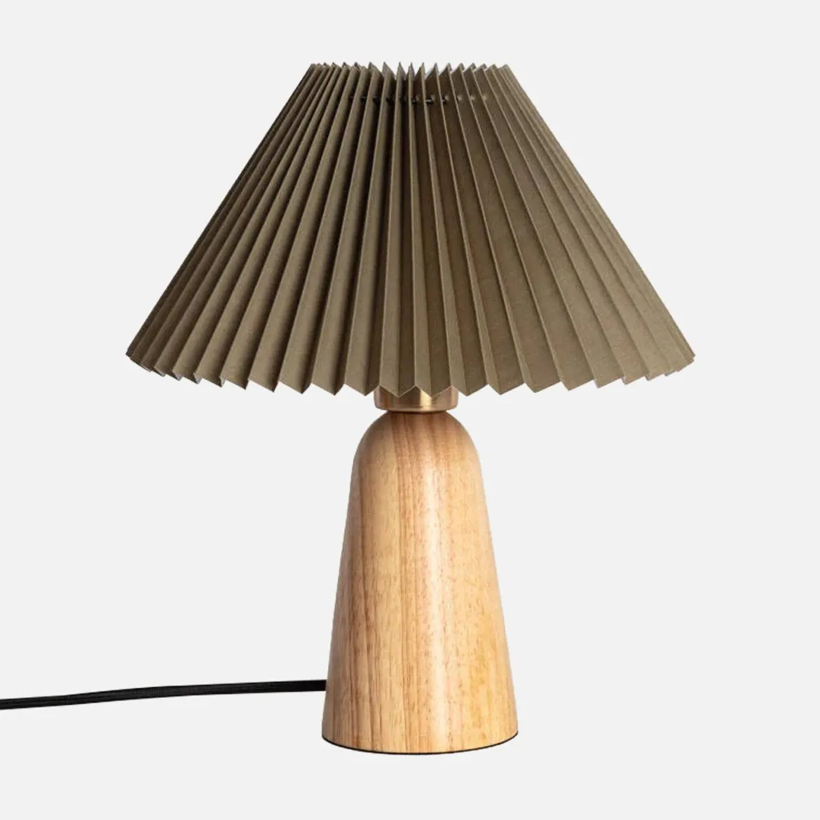Lampada da tavolo da interno in legno e tessuto, Ø 10,5 cm