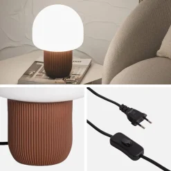 Lampada da tavolo da interno in resina e PVC, Ø18cm