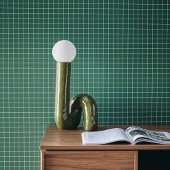 Lampada da tavolo in design organico ceramica smaltata, 45cm