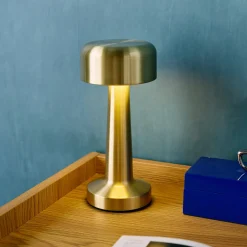 Lampada da tavolo interna LED metallo dorato, 9cm