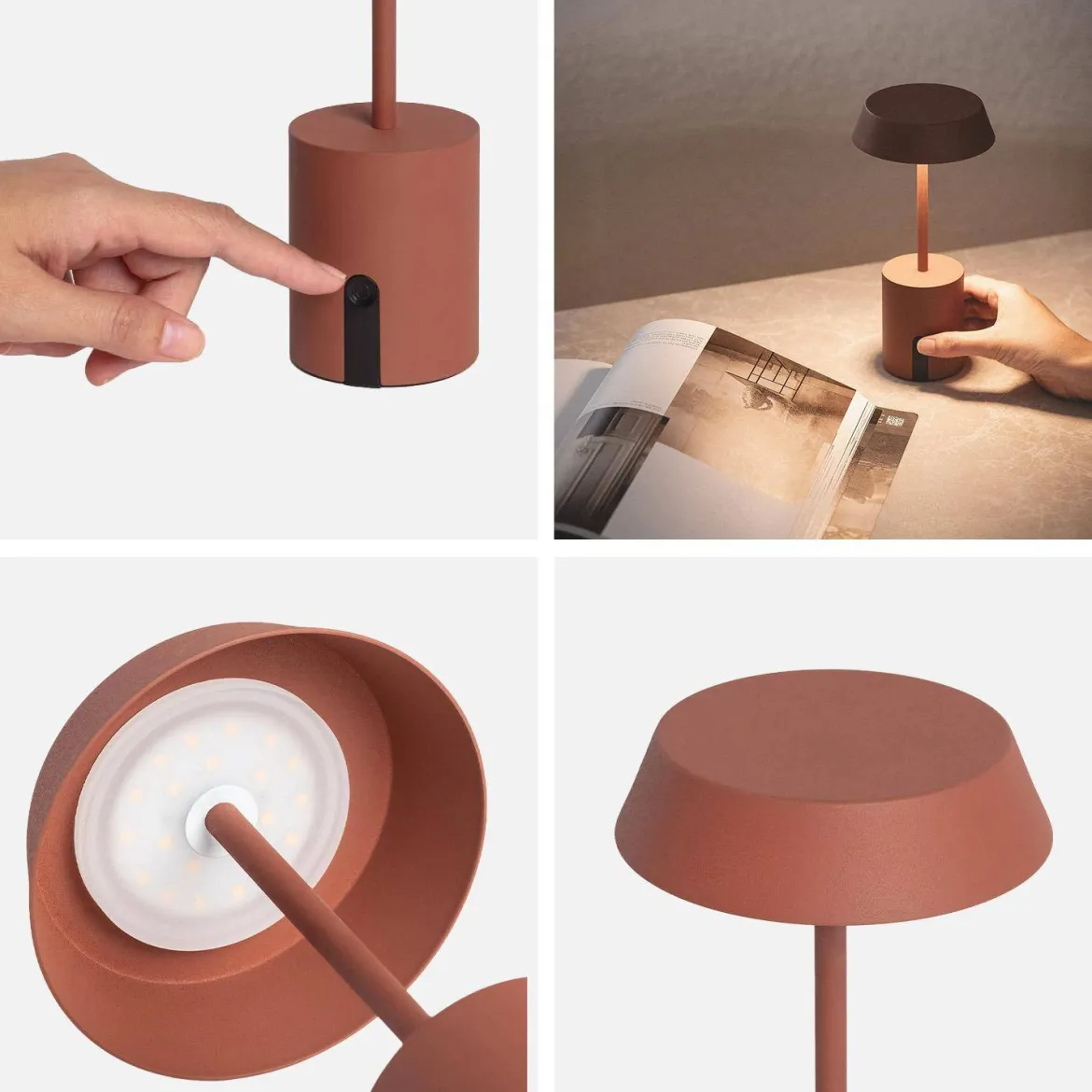 Lampada da tavolo LED per interno ed esterno in metallo, Ø 10,8 cm