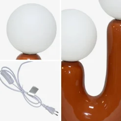 Lampada da tavolo organica ceramica e vetro, 31cm