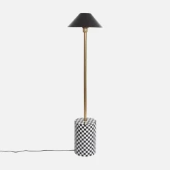 Lampada da terra per interno in metallo con base a scacchi, Ø31cm
