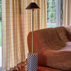 Lampada da terra per interno in metallo con base a scacchi, Ø31cm