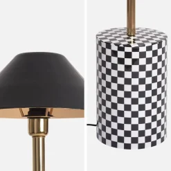Lampada da terra per interno in metallo con base a scacchi, Ø31cm