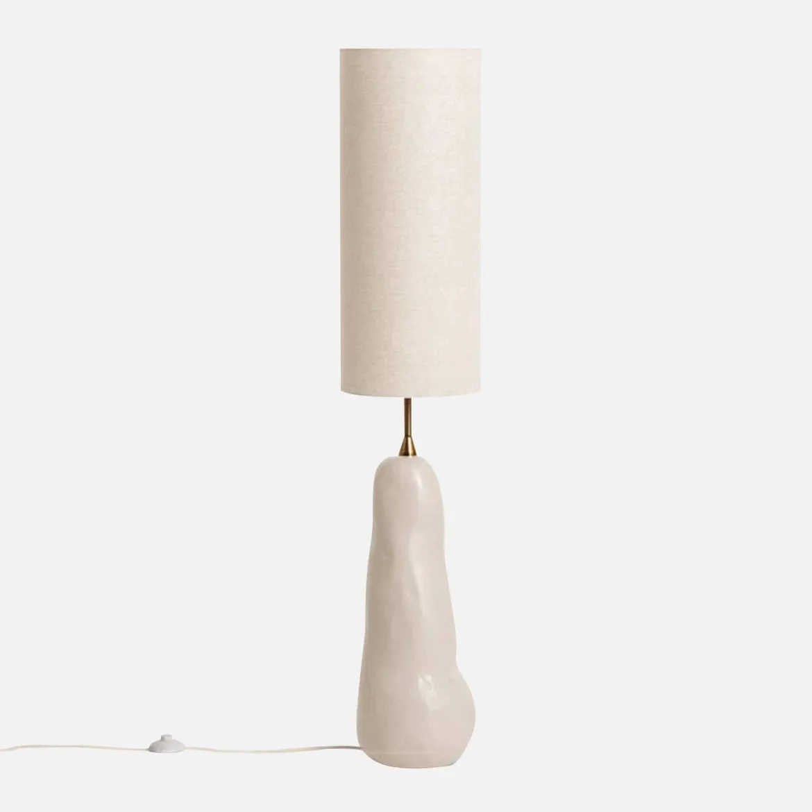 Lampada da terra per interno in ceramica e tessuto, Ø27cm
