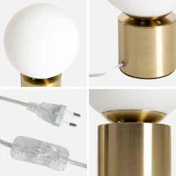 Lampada in metallo e vetro, 25cm