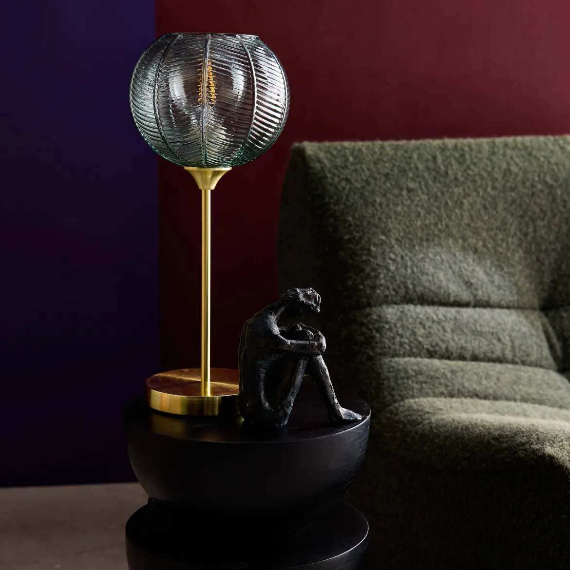 Lampada in metallo e vetro, 20cm