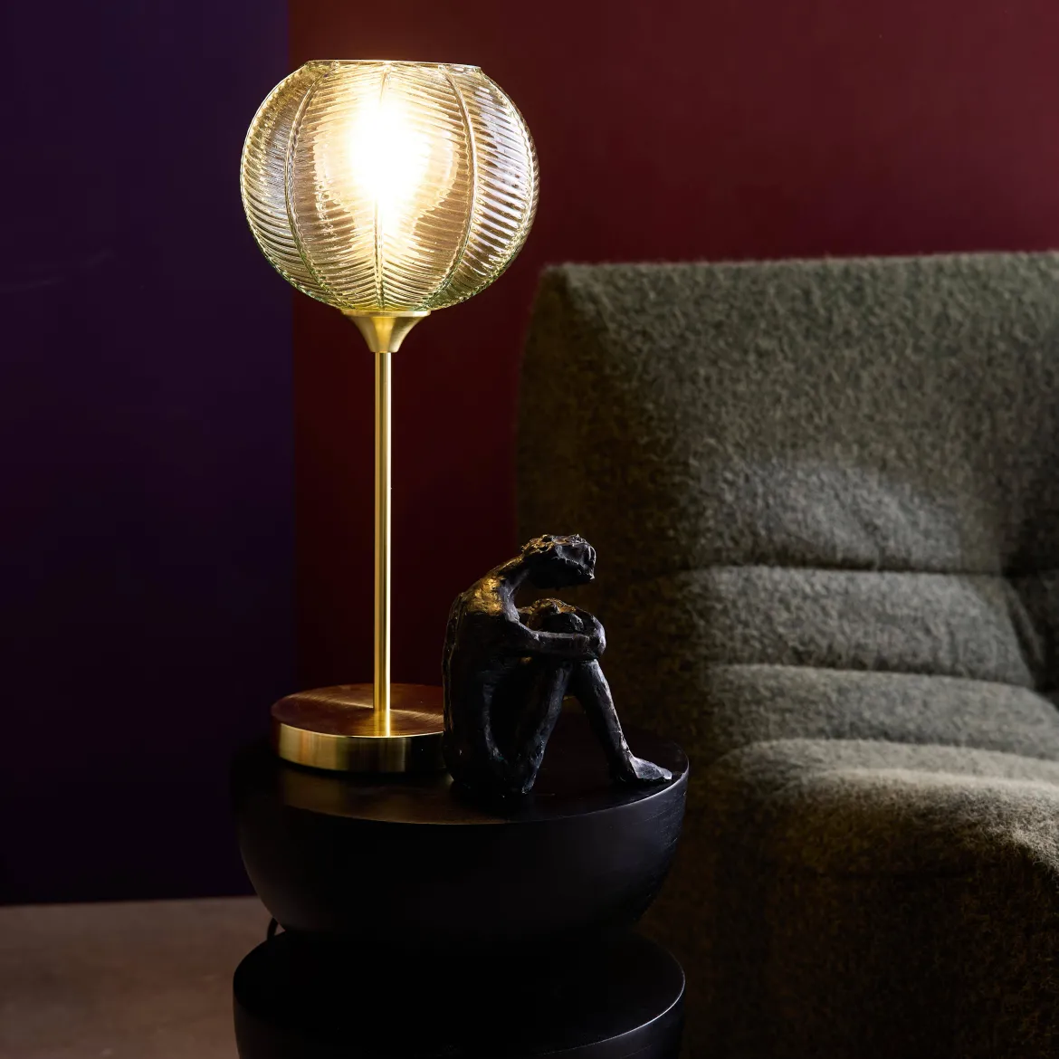 Lampada in metallo e vetro, 20cm