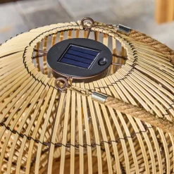 Lampada solare LED in rattan, 31.5cm