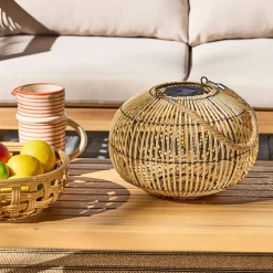 Lampada solare LED in rattan, 31.5cm