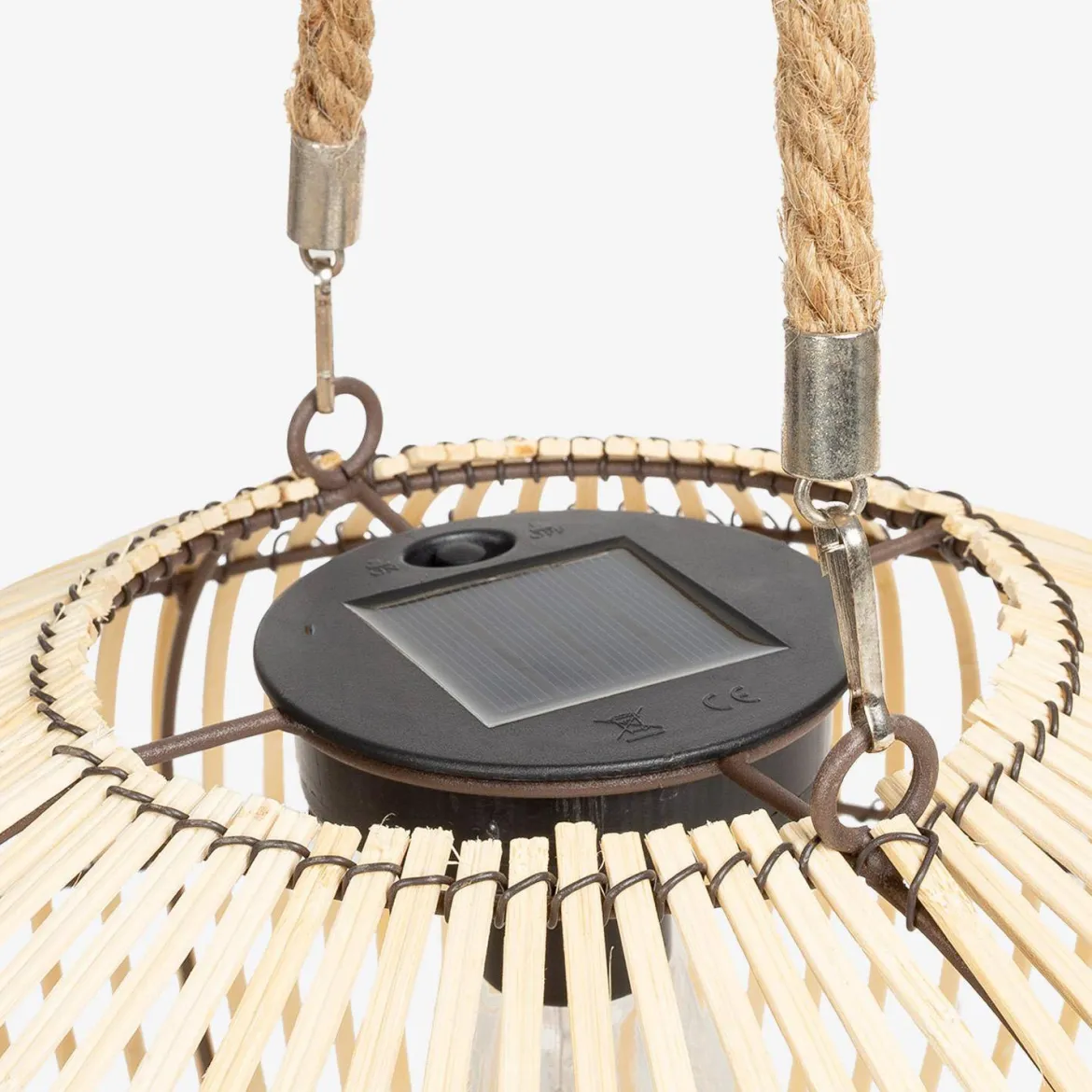 Lampada solare LED in rattan, 31.5cm