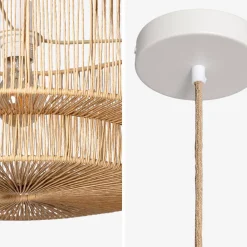 Lampada sospensione interna effetto rattan, 50cm