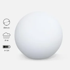 Lampada a sfera LED luce bianca con batteria ricaricabile