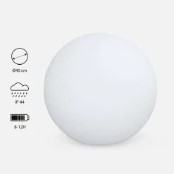 Lampada a sfera LED luce bianca con batteria ricaricabile