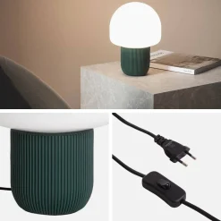 Lampada da tavolo da interno in resina e PVC, Ø18cm