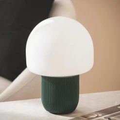 Lampada da tavolo da interno in resina e PVC, Ø18cm