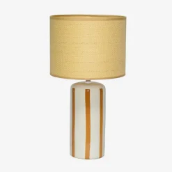 Lampada da tavolo in ceramica per interni con effetto rattan, 44cm