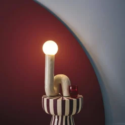 Lampada da tavolo in design organico ceramica smaltata, 45cm